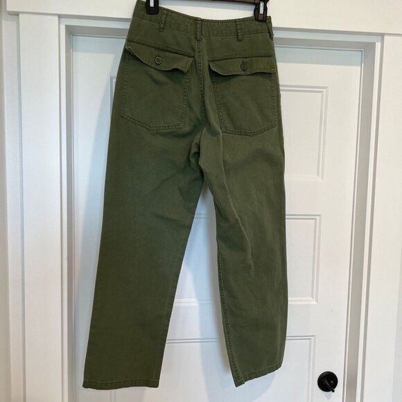 John Galt Pants Women Small Olive Green Parker High Rise Cargo Pants - Picture 4 of 6